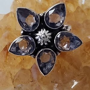 New*Vintage Flower Tanzanite Silver Ring